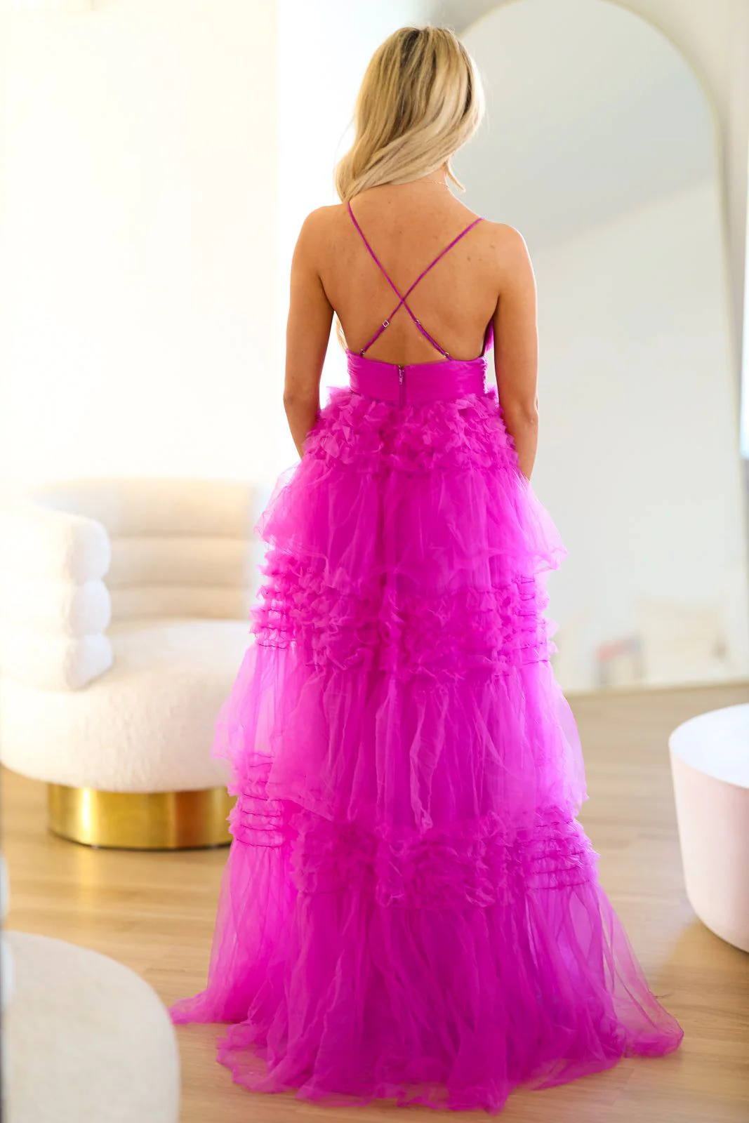 Dear Darling Tiered Maxi Gown - Violet - Image 3
