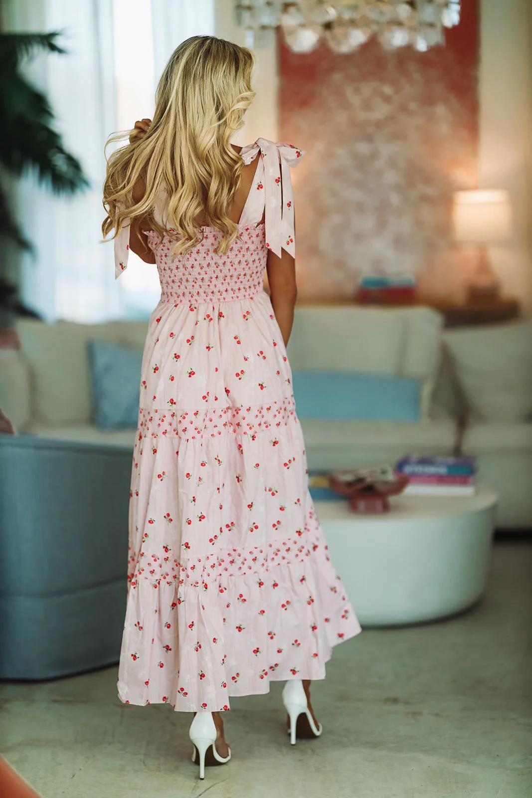 Popularity Piece Floral Maxi Dress - Pink - Image 3