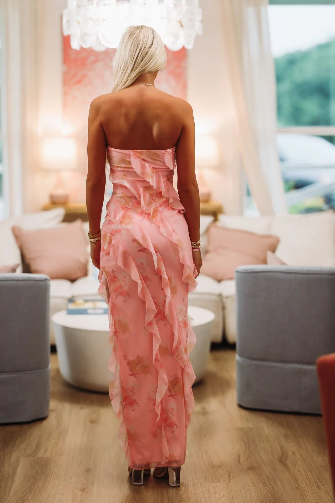 Queen of Elegance Maxi Dress - Pink - Image 3