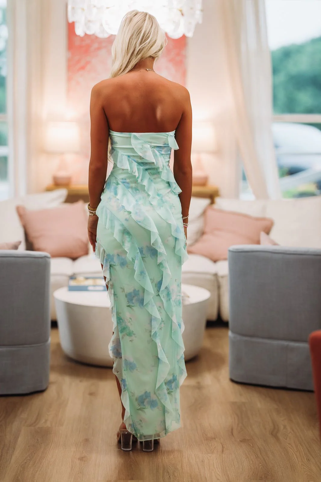 Queen of Elegance Maxi Dress - Sage - Image 3