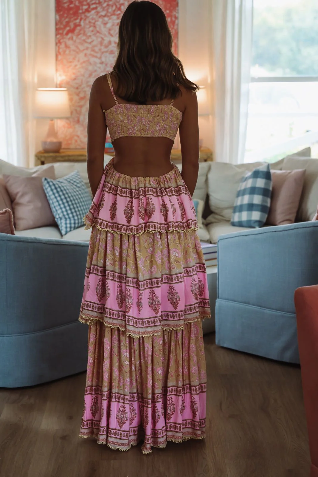 Wayward Maxi Dress - Yellow, Pink and Cream - Image 3